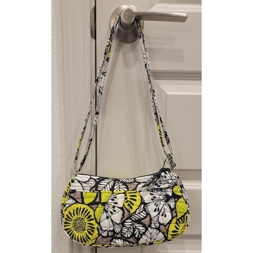 Vera Bradley Yellow White and Black Shoulder Bag Crossbody Purse